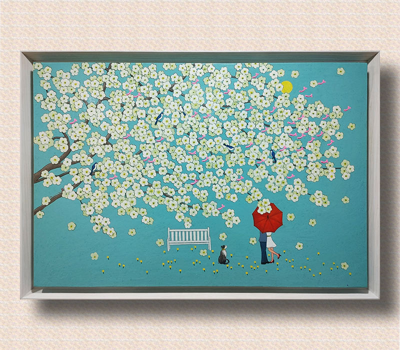 벚꽃이 피다 - 우산속 연인